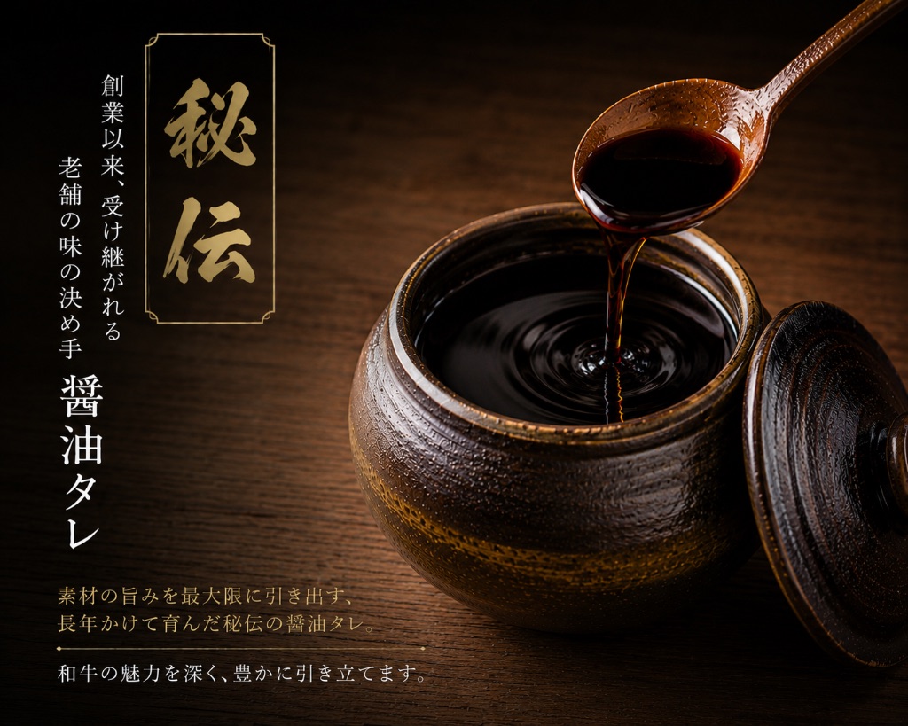 創業以来受け継がれる秘伝の醤油ダレ